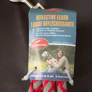 Red and Gray reflective Dog Leash
